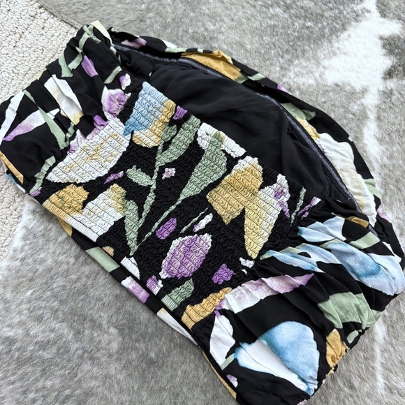 Lulus Super Bloom Black Floral Print Strapless Tube Top - Picture 5 of 11